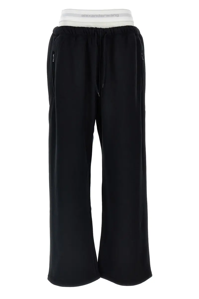 Jogging 'Wide Leg W/ Logo Elastic Exposed Brief' Nero