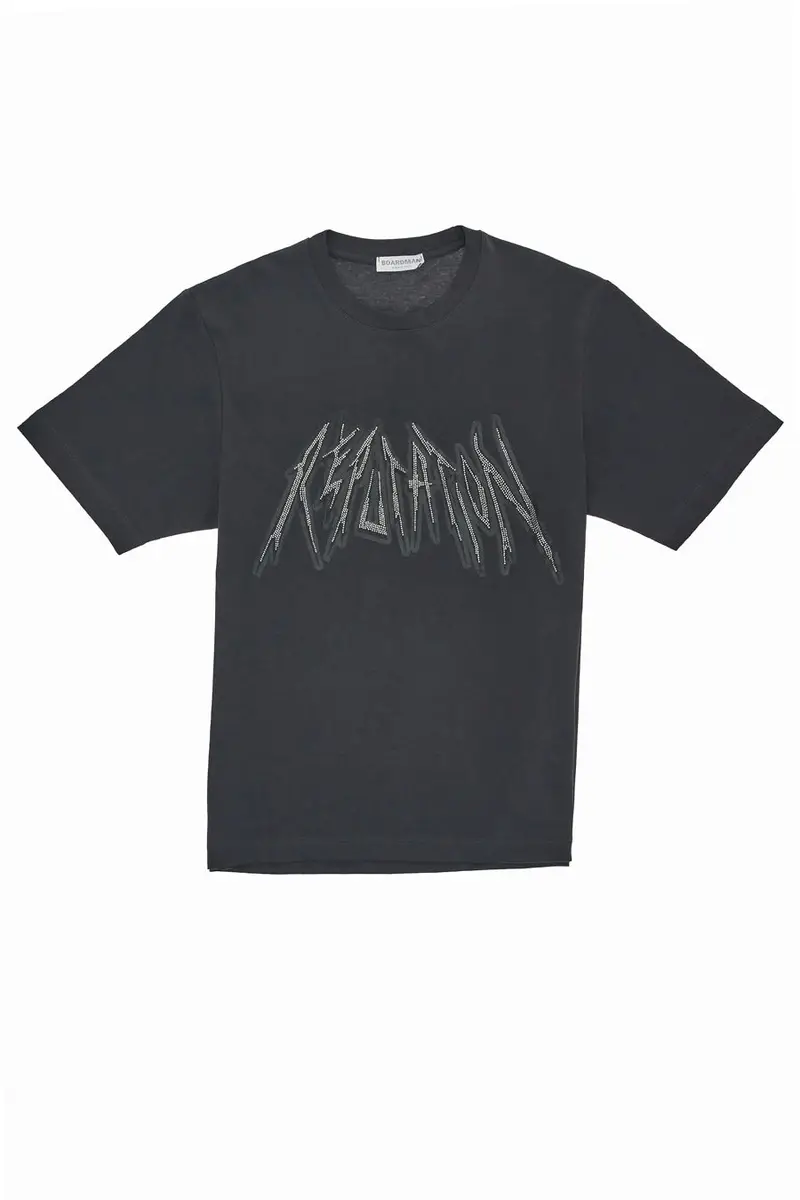 T-Shirt Antracite con Strass Boardman 1140