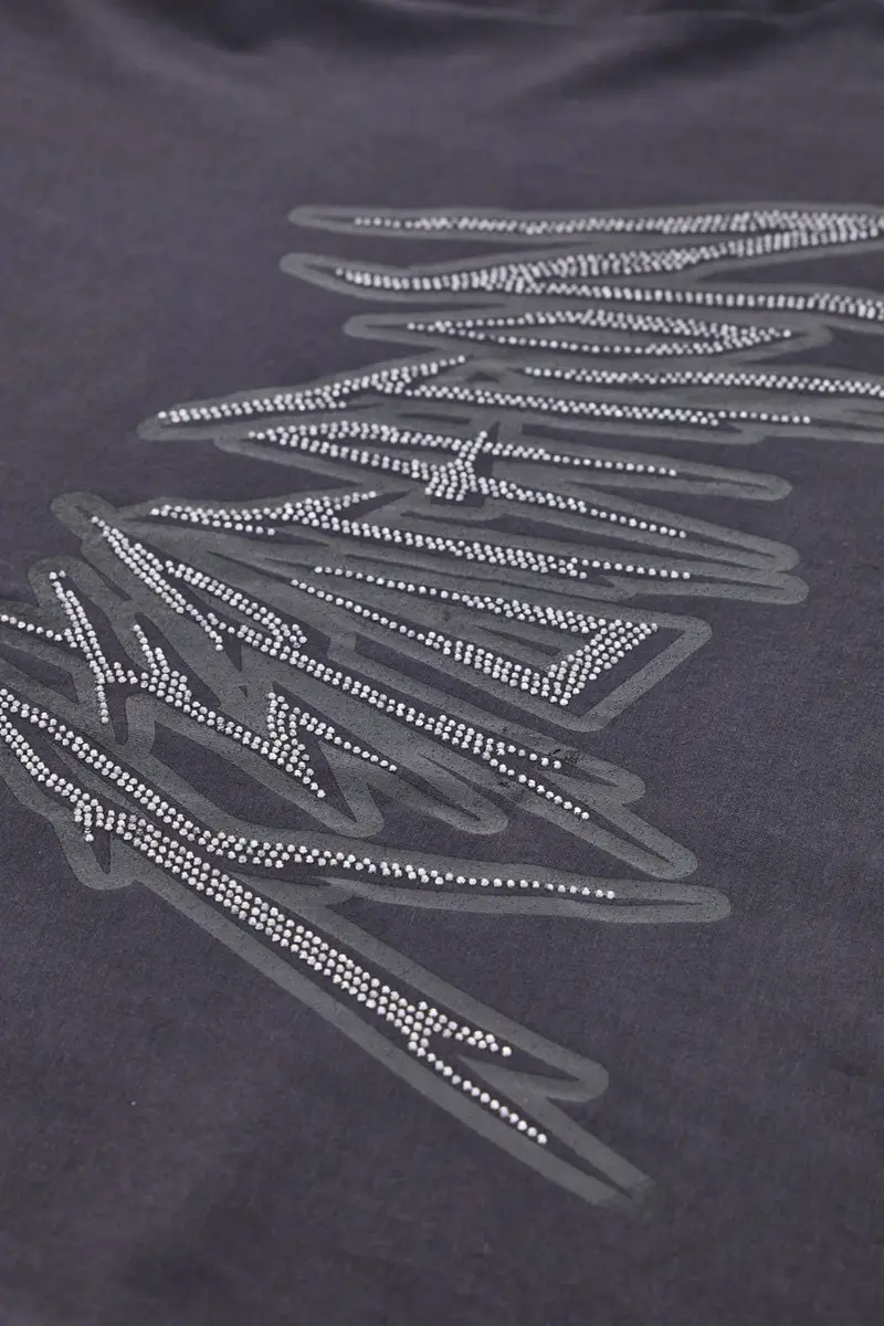 T-Shirt Antracite con Strass Boardman 1140 miniatura 3
