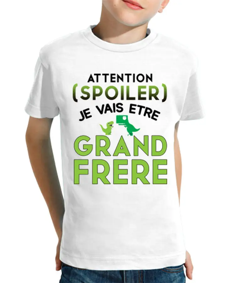 T-shirt bambino manica corta avviso spoiler sarò un regalo di grande