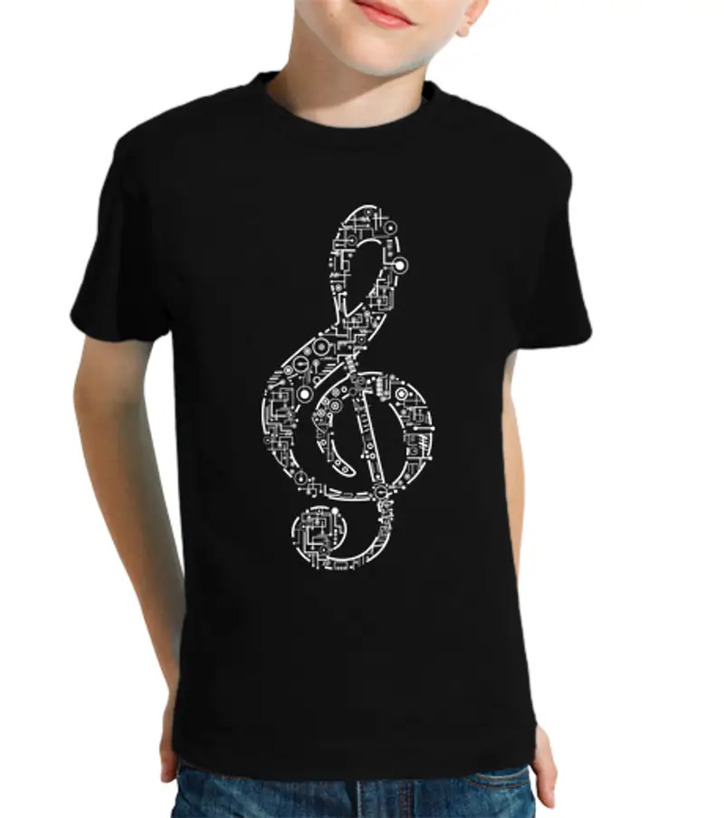 T-shirt bambino manica corta chiave di violino - musica - musicisti