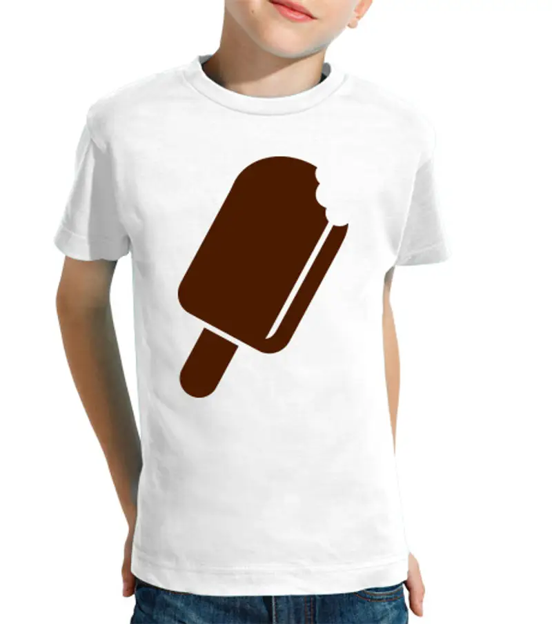 T-shirt bambino manica corta lecca lecca di gelato al cioccolato