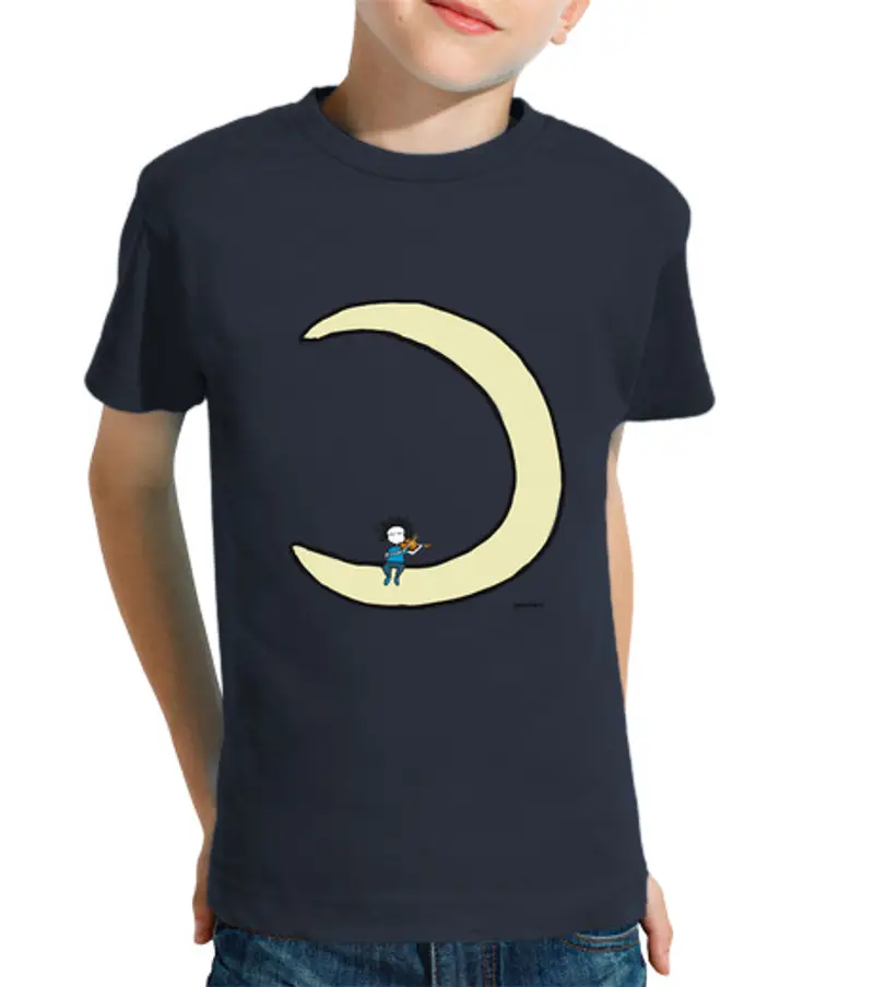 T-shirt bambino manica corta moon e violino