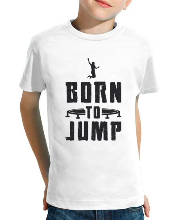 T-shirt bambino manica corta trampolino eultimoico nato per saltare