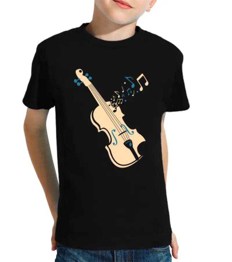 T-shirt bambino manica corta violino viola violoncello basso musica