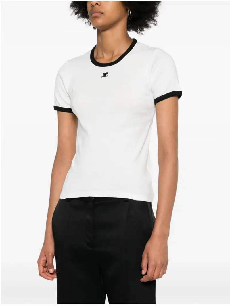 Courreges T-shirt Nero 1048017 miniatura 2
