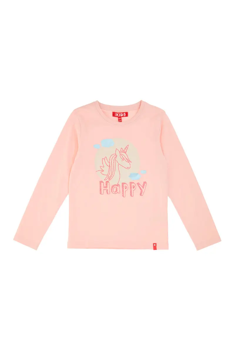 T-Shirt Rosa a Maniche Lunghe con Stampa Glitterata PITT KIDS PT-G-T-05079 miniatura 2