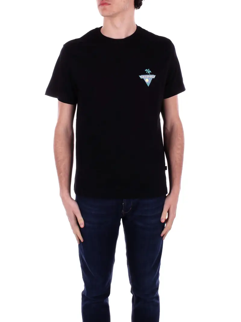 T-shirt Uomo GUESS Black Gj ss cn reg palm triangle