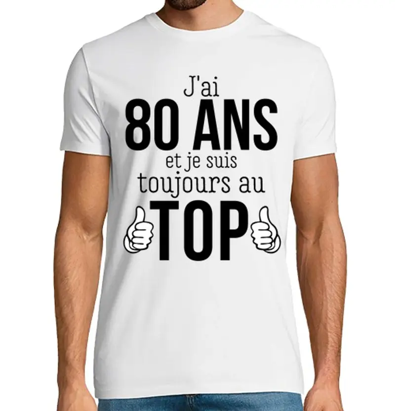 T-shirt uomo manica corta Ho 80 anni e sono ancora al top