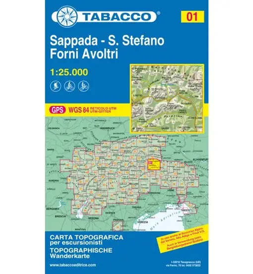 Carta N 01 Sappada, Santo Stefano, Forni Avoltri - 1 25 000