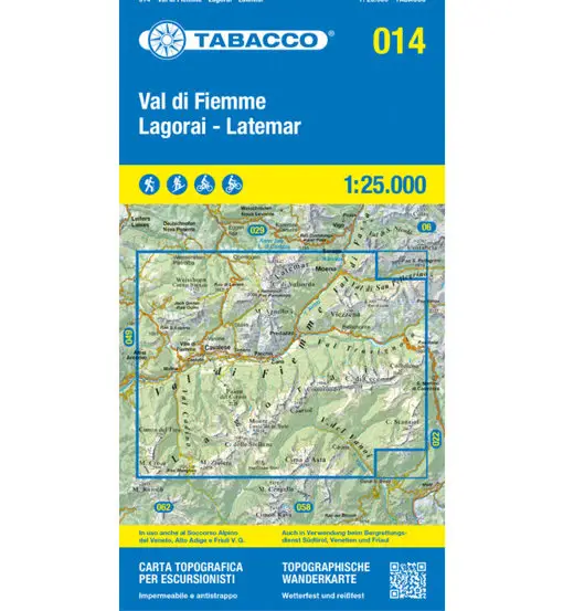Carta N 014 Val di Fiemme, Lagorai, Latemar - 1 25 000 Multicolor