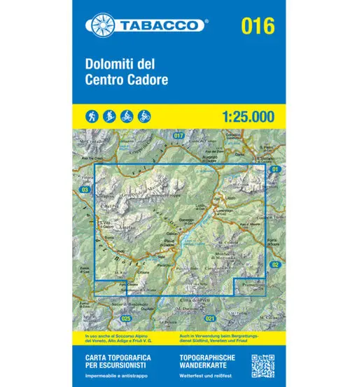 Carta N 016 Dolomiti del Centro Cadore - 1 25 000
