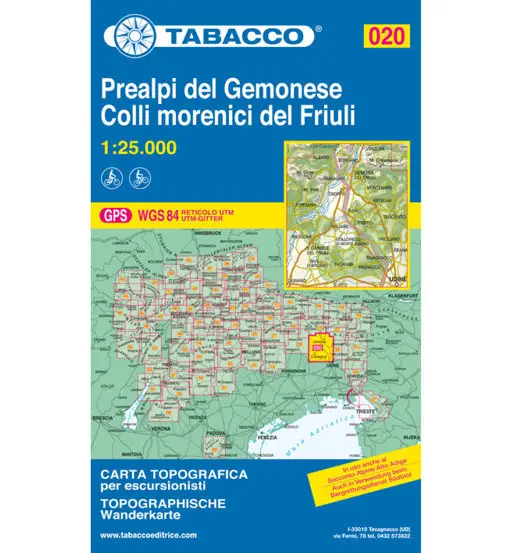 Carta N° 020 Prealpi del Gemonese e colli morenici del Friuli (1 25 000)