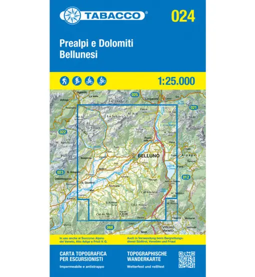 Carta N 024 Prealpi e Dolomiti Bellunesi - 1 25 000