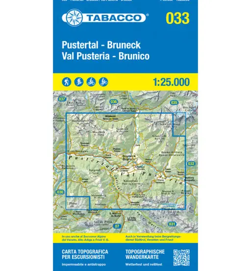 Carta N 033 Val Pusteria, Brunico - 1 25 000 Multicolor