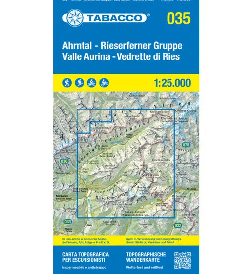 Carta N 035 Valle Aurina, Vedrette di Ries - 1 25 000 Multicolor