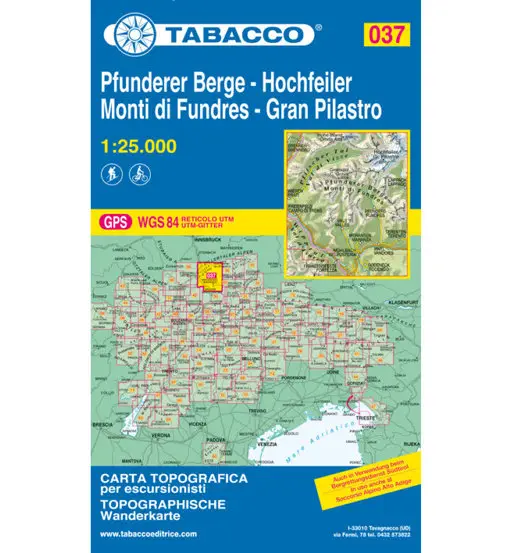 Carta N 037 Gran Pilastro, Monti di Fundres - 1 25 000