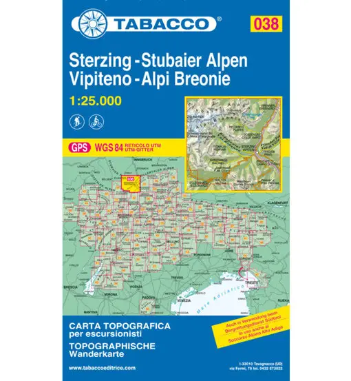 Carta N 038 Vipiteno, Alpi Breonie - 1 25 000