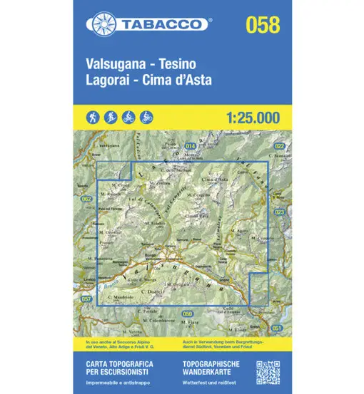 Carta N 058 Valsugana, Tesino, Lagorai, Cima d Asta - 1 25 000 Multicolor