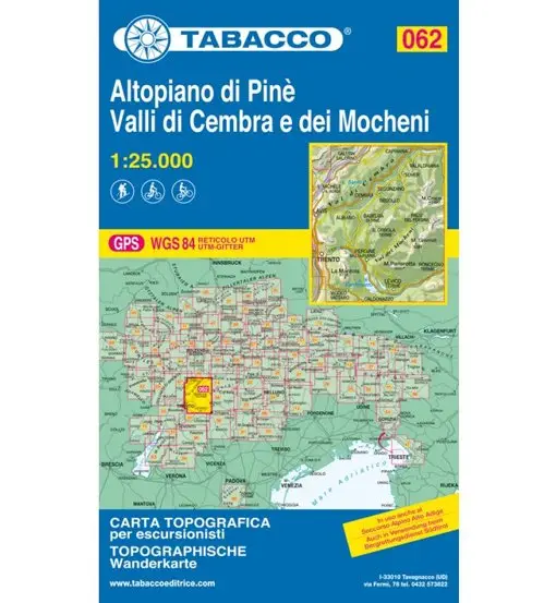 Carta N 062 Altopiano di Pinè - Valli di Cembra e dei Mocheni - 1 25 000