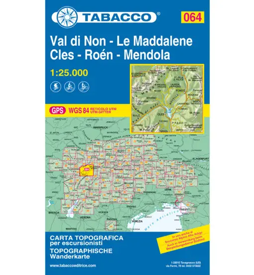 Carta N 064 Val di Non - Le Maddalene - Cles - Roèn - Mendola - 1 25 000