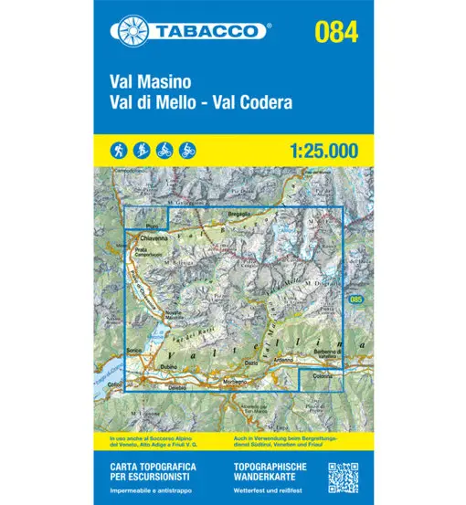 Carta N 084 Val Masino, Val di Mello, Val Codera - 1 25 000 Multicolor