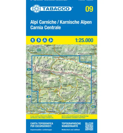 Carta N 09 Alpi Carniche, Carnia Centrale - 1 25 000 Multicolor