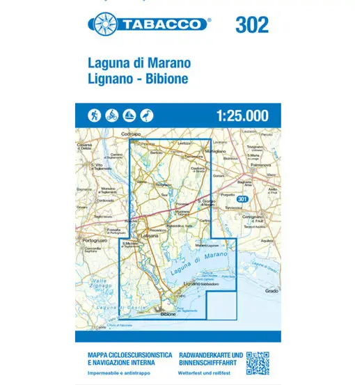 Carta N 302 Laguna di Marano, Lignano, Bibione - 1 25 000 Multicolor