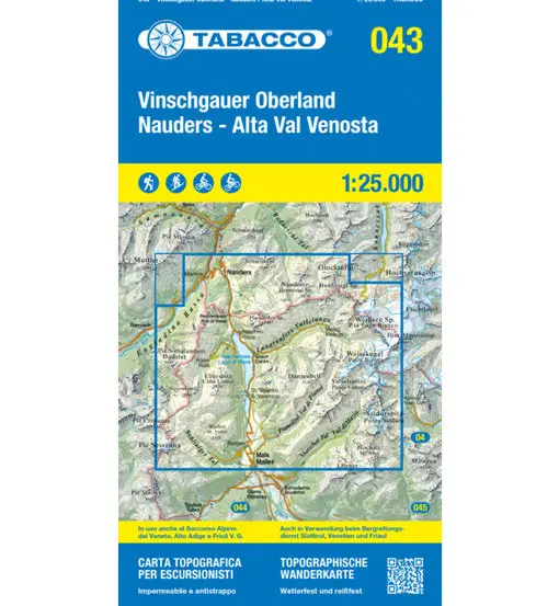 Carta N 43 Alta Val Venosta, Nauders - 1 25 000 Multicolor