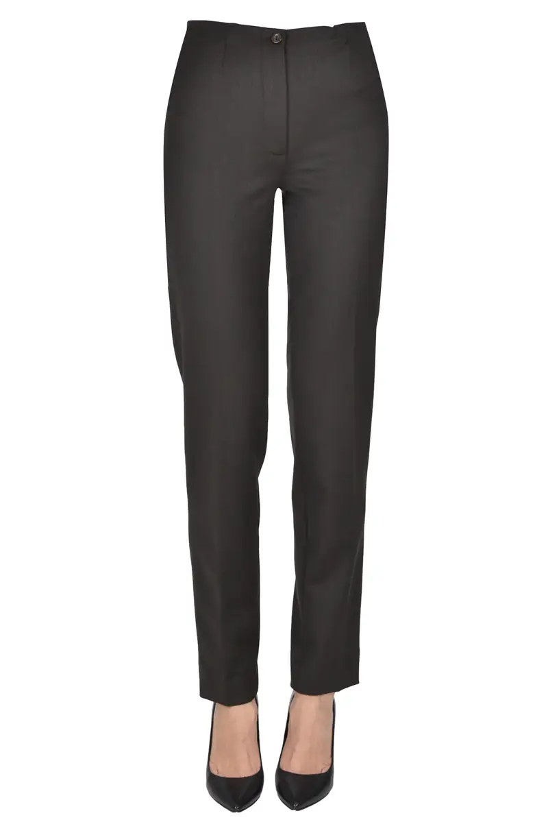 Pantaloni a sigaretta Marrone Scuro