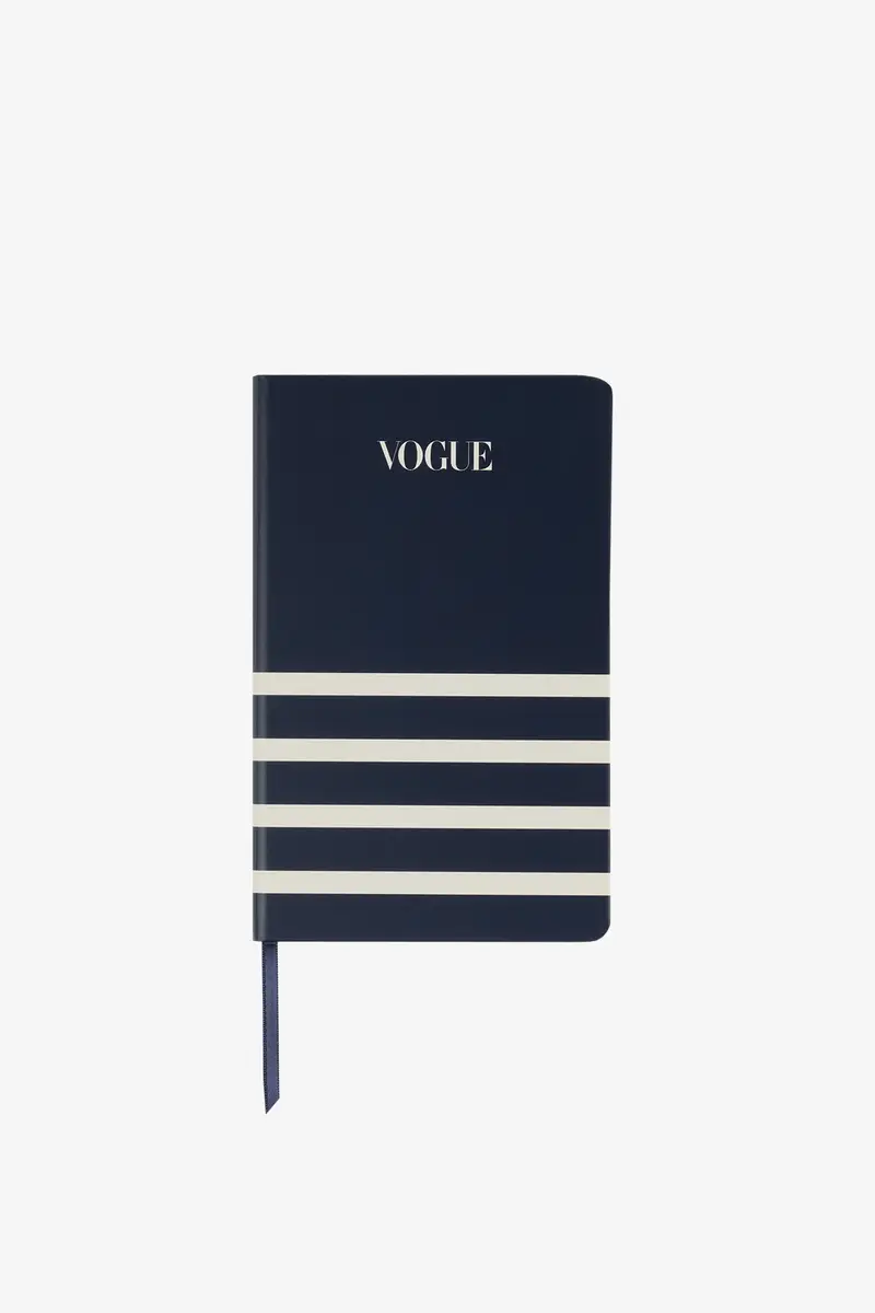 Taccuino VOGUE blu navy a righe bianche