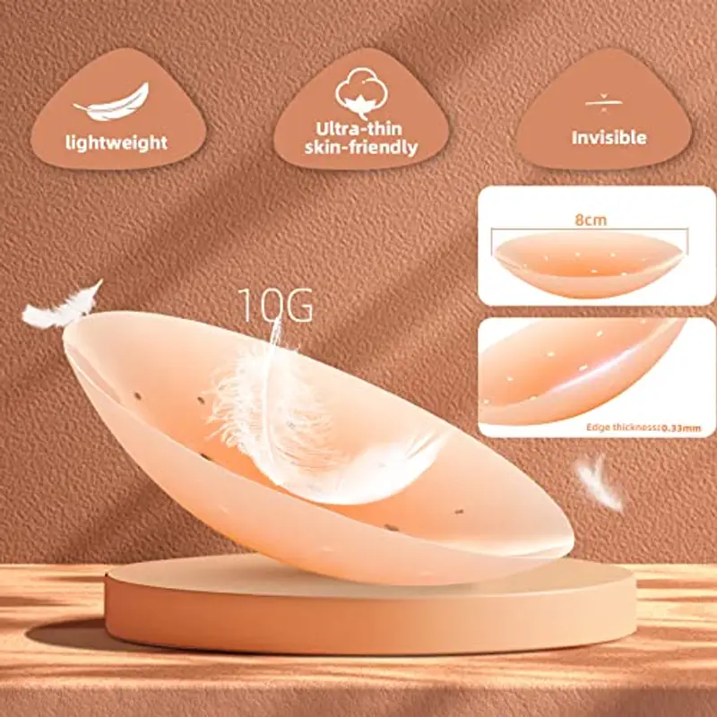 Tacilin 4 Packs Copricapezzoli Silicone, Copri Capezzoli Riutilizzabile Donna Adesivi Coppe con Proteggi-capezzoli, Nipple Cover Invisibile Ultra Sottili Reggiseno 8CM miniatura 2