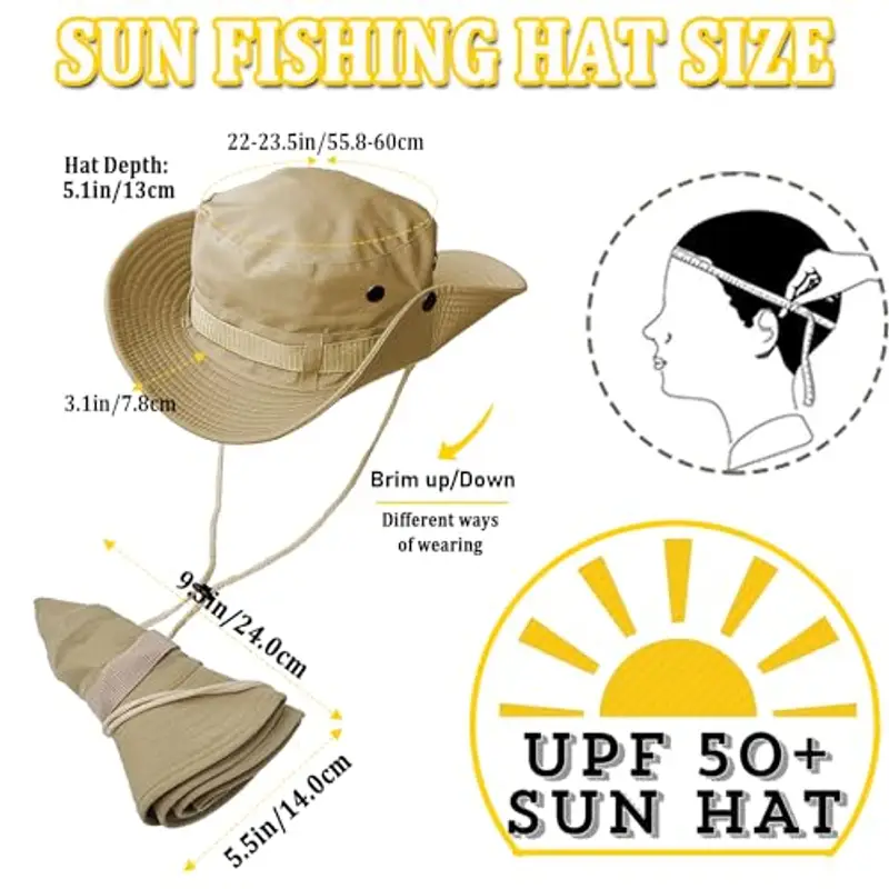Taeku Cappello Boonie Uomo Donna Anti UV Protezione Solare a Tesa Larga Cappello per Esterni Safari Cappello da Sole miniatura 2