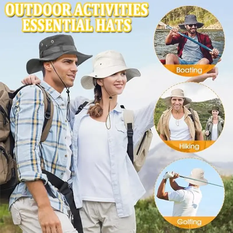 Taeku Cappello Boonie Uomo Donna Anti UV Protezione Solare a Tesa Larga Cappello per Esterni Safari Cappello da Sole miniatura 3