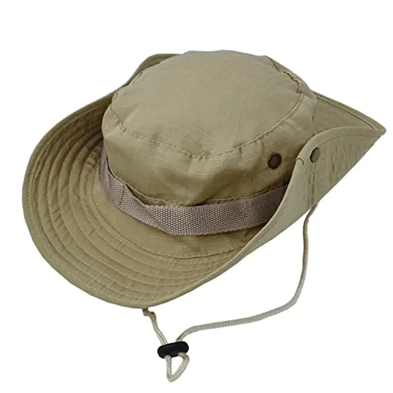 Taeku Cappello Boonie Uomo Donna Anti UV Protezione Solare a Tesa Larga Cappello per Esterni Safari Cappello da Sole per Esterno Escursionismo (Cachi)