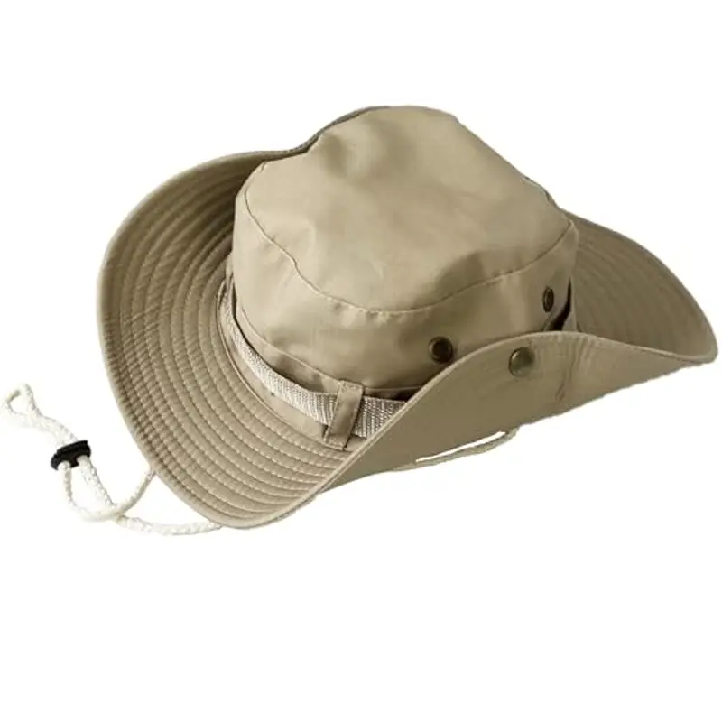 Taeku Cappello Boonie Uomo Donna Anti UV Protezione Solare a Tesa Larga Cappello per Esterni Safari Cappello da Sole per Esterno Escursionismo (Chiaro)