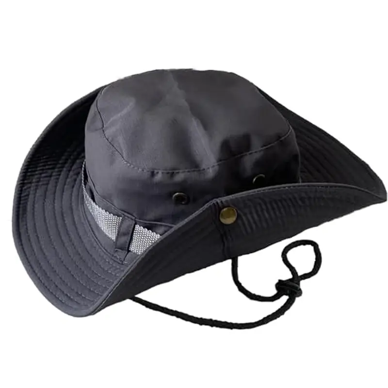 Taeku Cappello Boonie Uomo Donna Anti UV Protezione Solare a Tesa Larga Cappello per Esterni Safari Cappello da Sole per Esterno Escursionismo (Grigio)