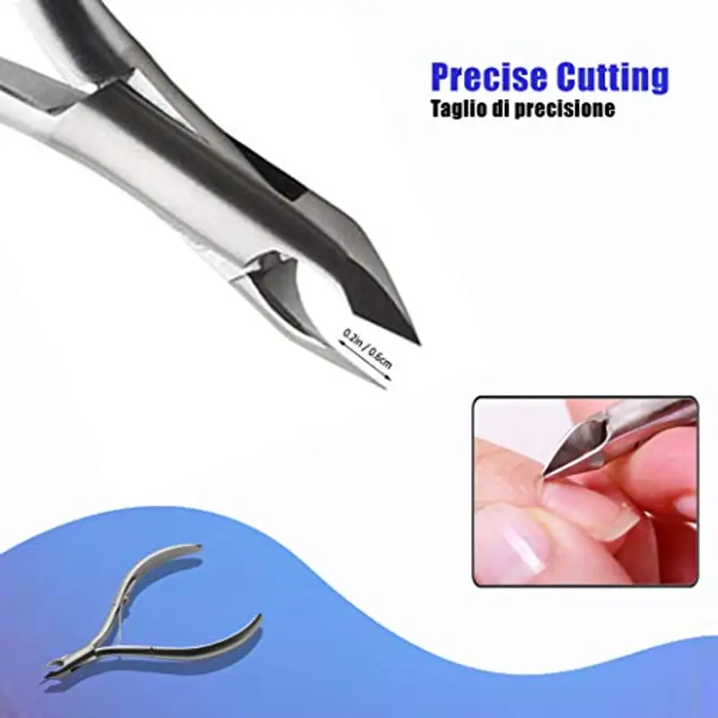 Taglia Cuticole Professionale Longivia® Tronchesino Cuticole Acciaio Inox Pedicure e Manicure con Remover Pelle Morta Piedi e Mani per Unghie Incarnite Tagliaunghie Tronchesine di Precisione miniatura 3