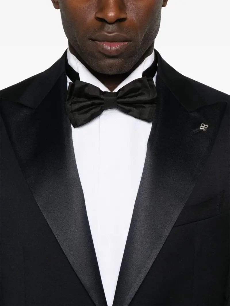 Abito blu notte con reverse in raso miniatura 2