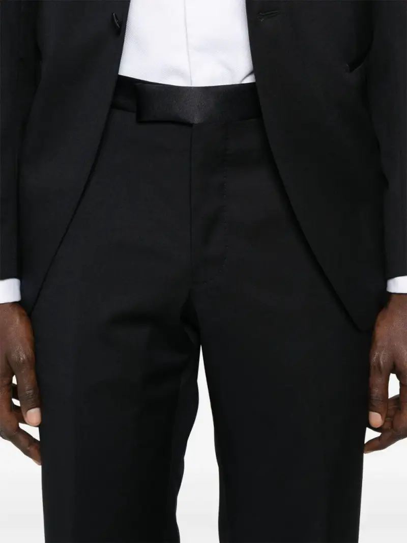 Abito blu notte con reverse in raso miniatura 3