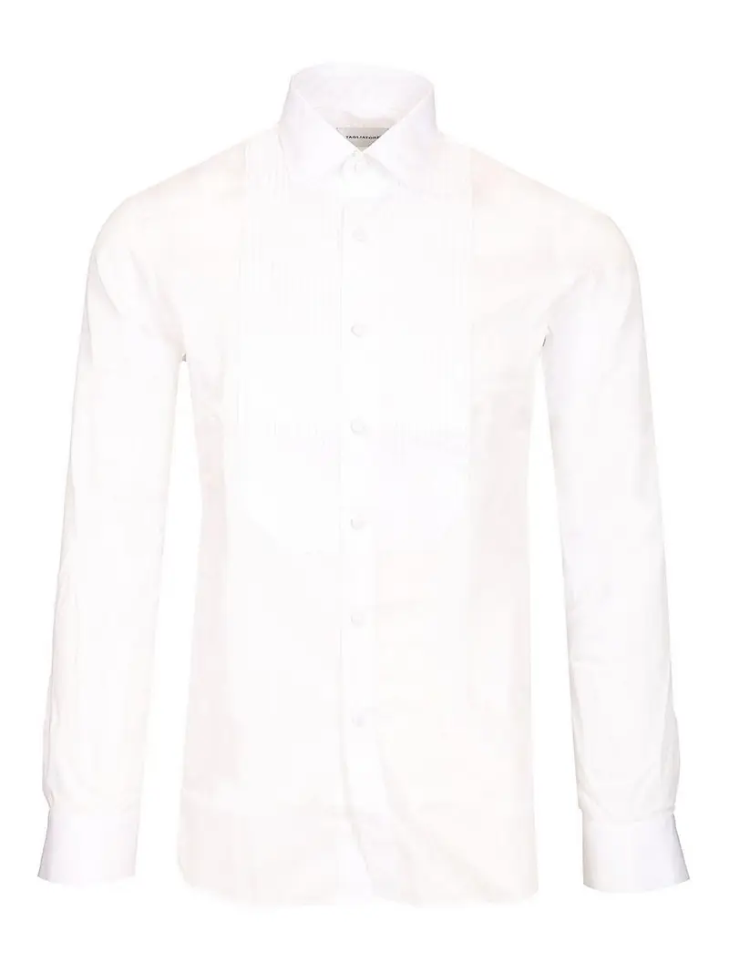 Camicia formale pieghettata Bianco