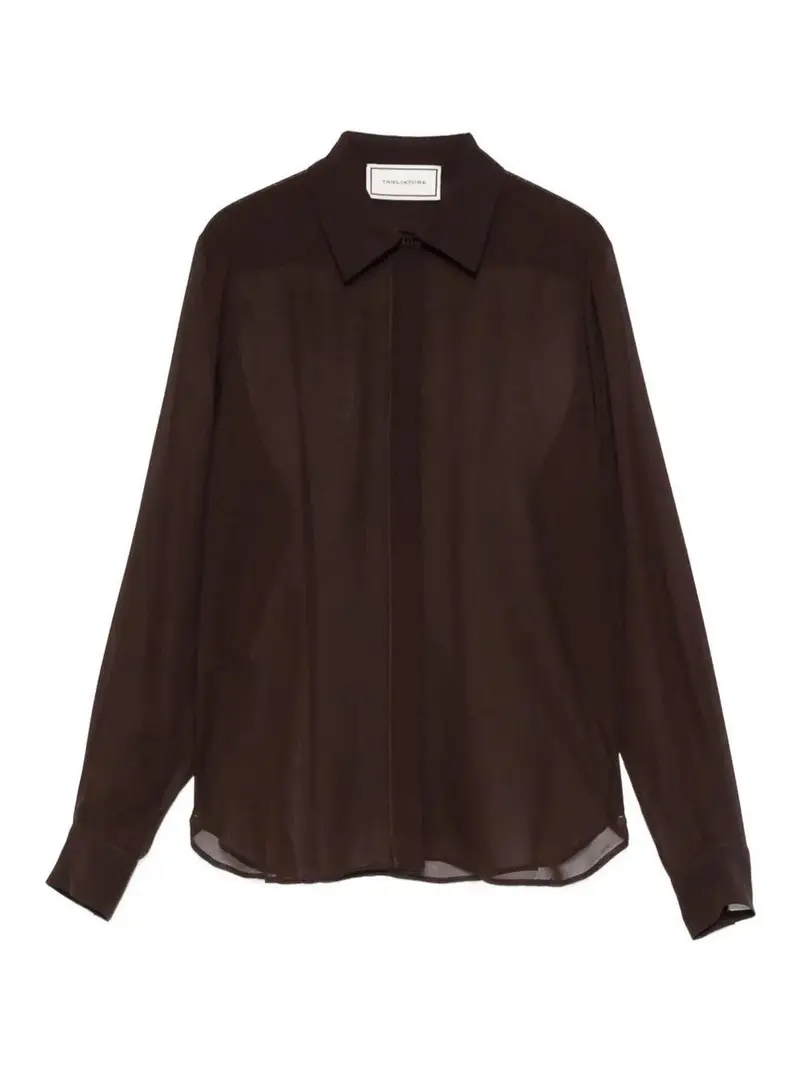 Camicia Seta Brown Marrone