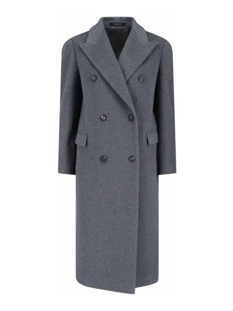 Cappotto Doppiopetto In Cashmere Grigio
