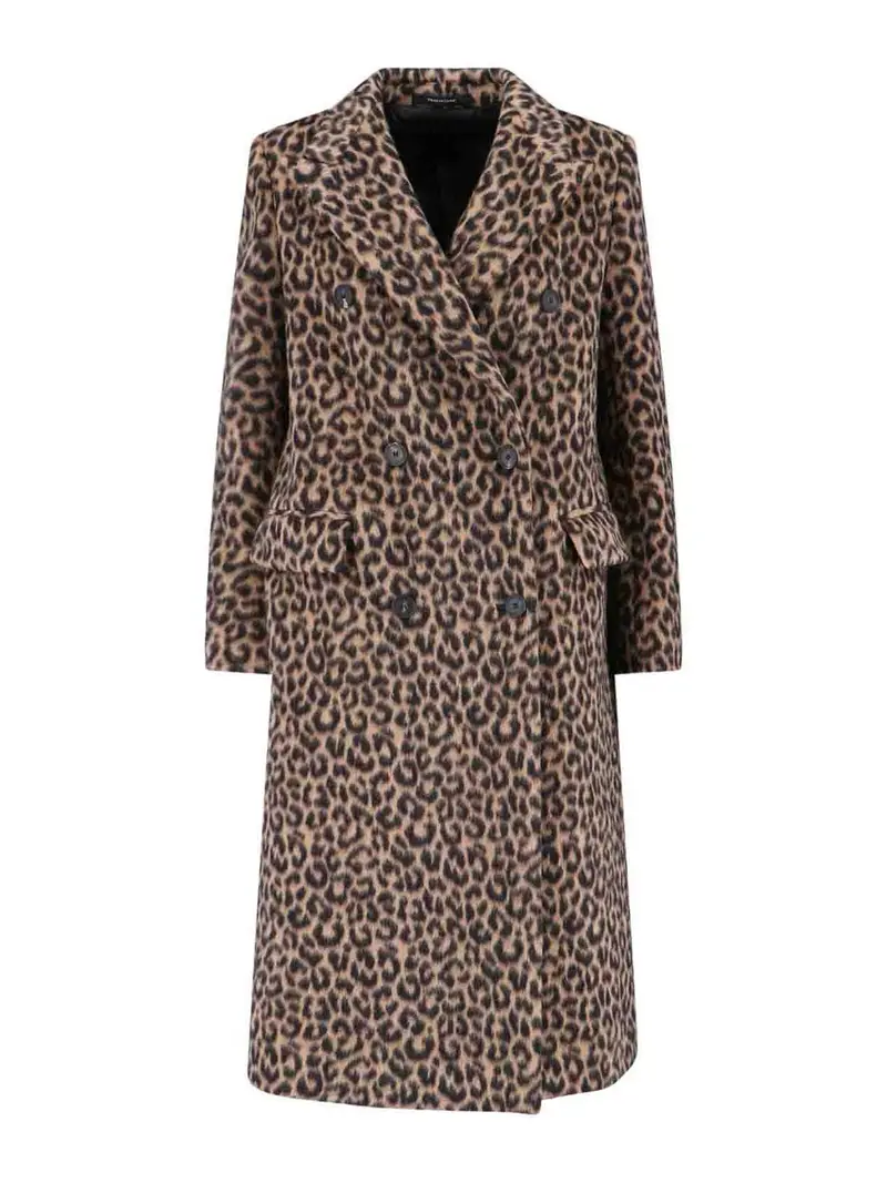 Cappotto Midi Doppiopetto Marrone