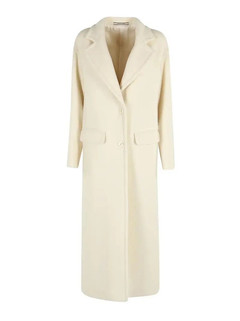 Cappotto monopetto in lana Crema