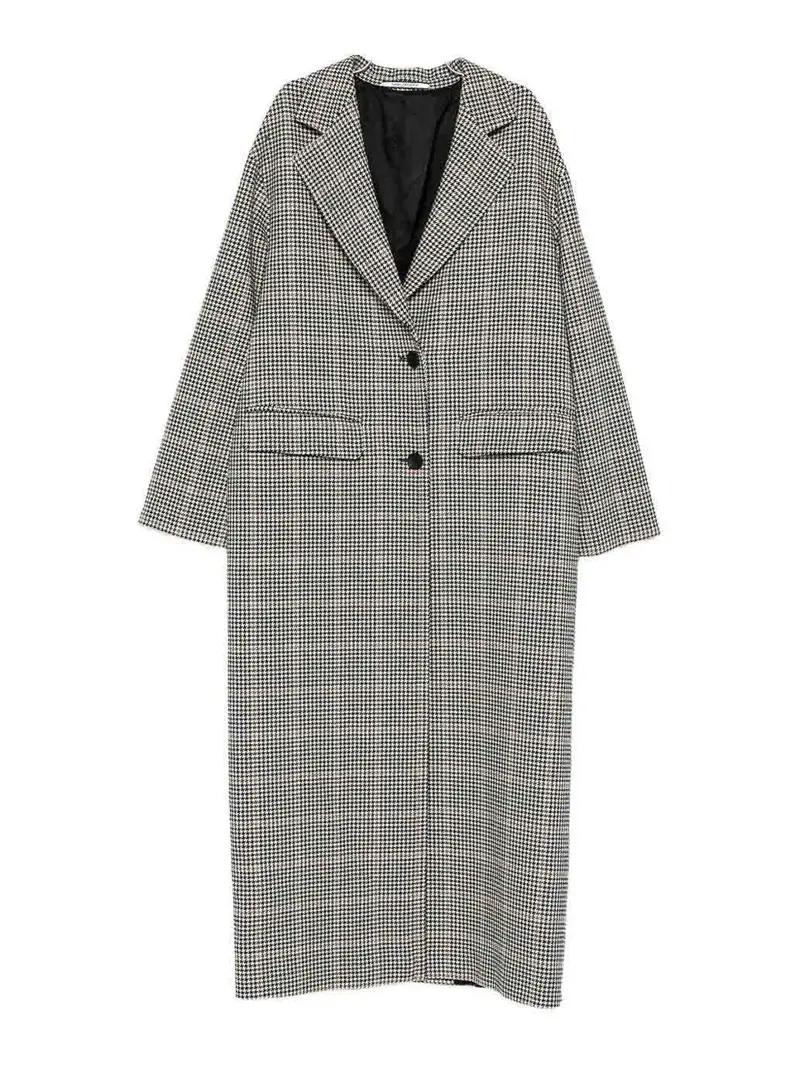 Cappotto monopetto in lana Nero