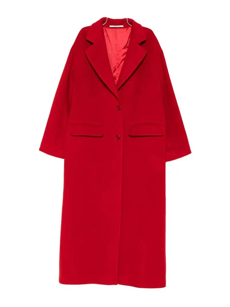 Cappotto monopetto in lana Rosso