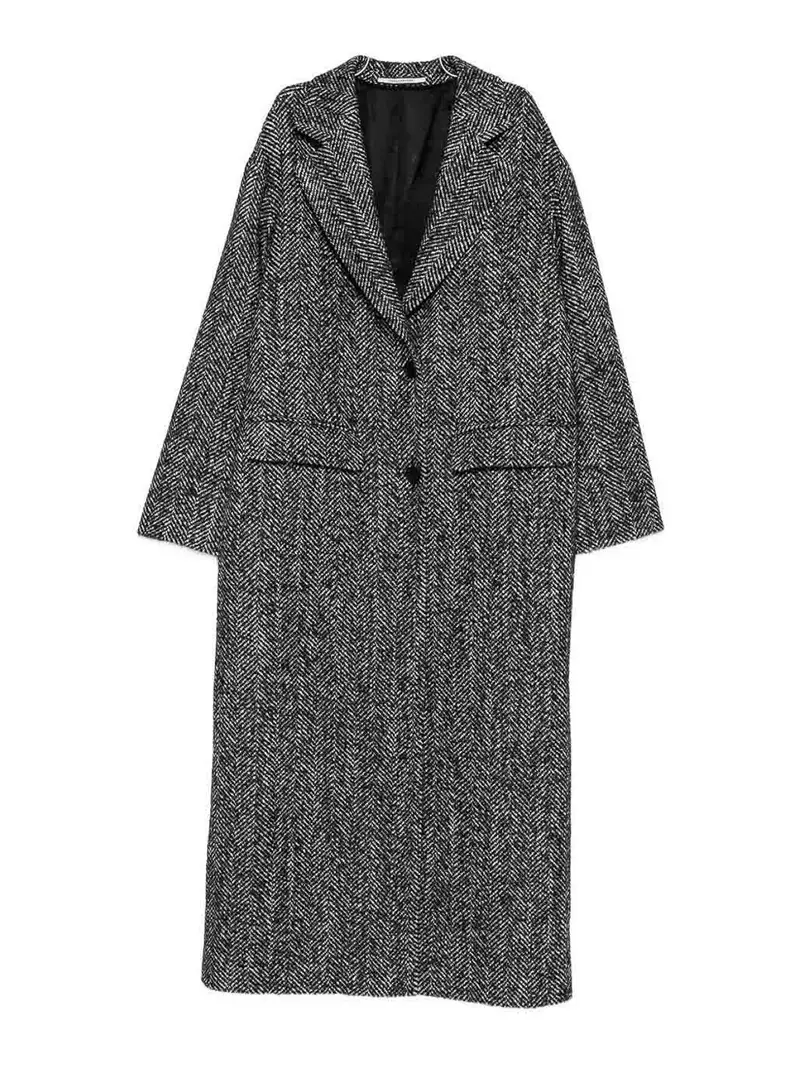 Cappotto monopetto in misto lana Nero