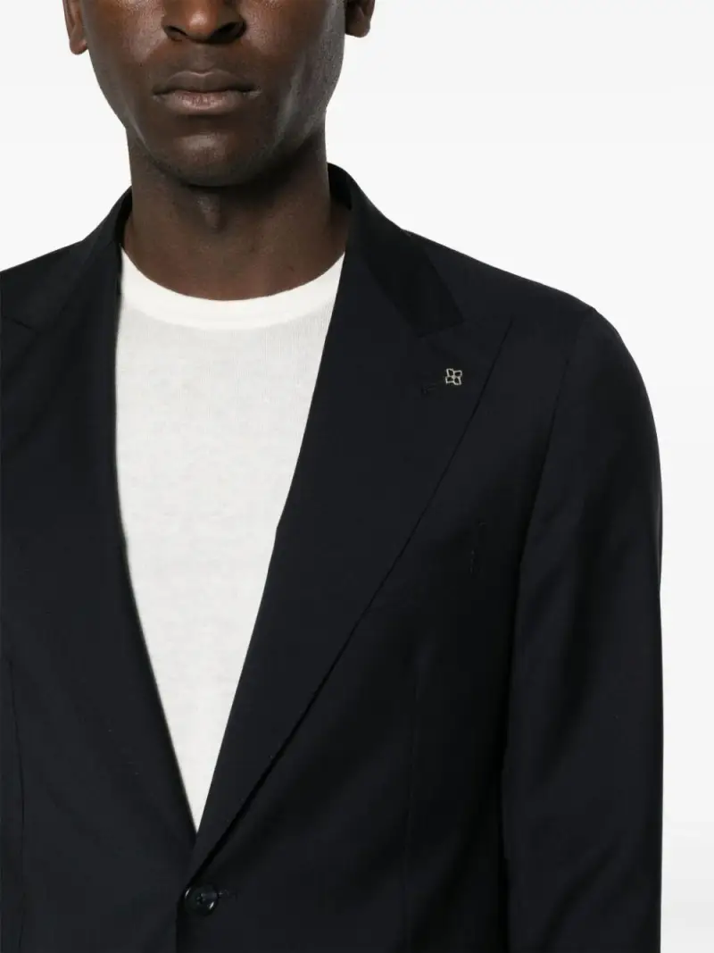 Completo blu notte con dettaglio spilla lana miniatura 2