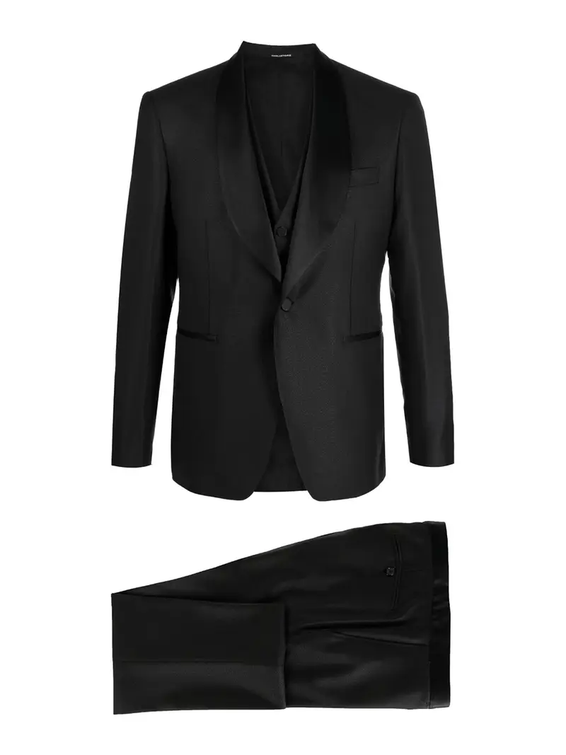 Completo monopetto a tre pezzi Nero